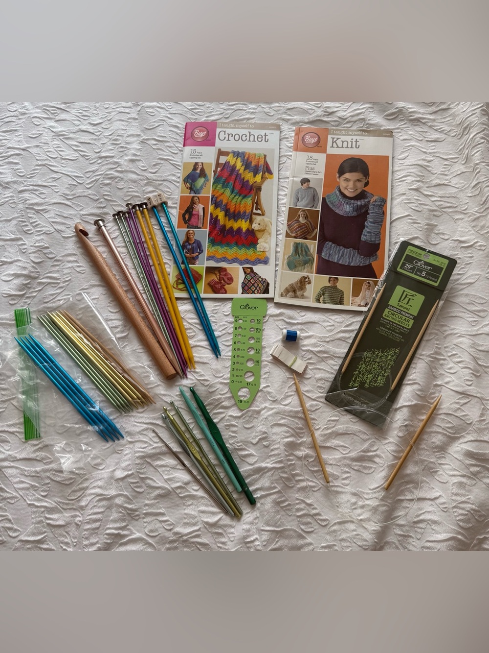 Knitting & Crochet Needle Set with Patterns